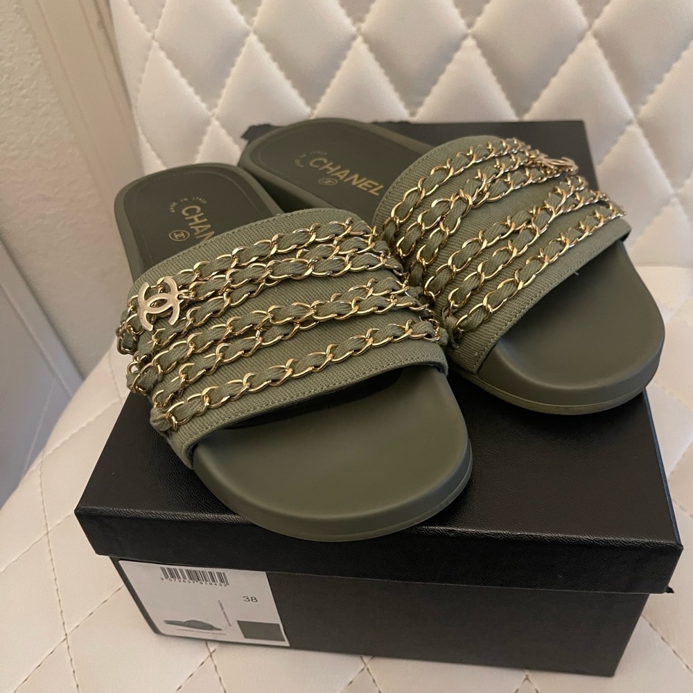 Chanel Slides - Khaki
